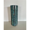 Unique decorative art piece and superb tall turquoise Raku vase