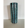 Unique decorative art piece and superb tall turquoise Raku vase