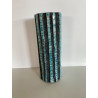Unique decorative art piece and superb tall turquoise Raku vase