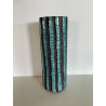 Unique decorative art piece and superb tall turquoise Raku vase