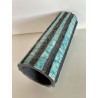 Unique decorative art piece and superb tall turquoise Raku vase