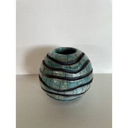 Vase Original Turquoise Céramique Raku