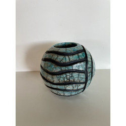 Vase Original Turquoise Céramique Raku