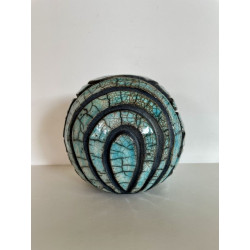 Vase Original Turquoise Céramique Raku
