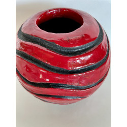 Vase Original Rouge Céramique Raku