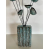 Vase Contemporain avec ses Fleurs Céramique Raku