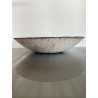 Grande coupe ou centre de table en céramique Raku blanc