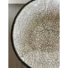 Grande coupe ou centre de table en céramique Raku blanc