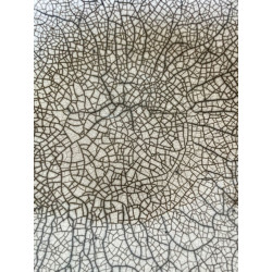 Grande coupe ou centre de table en céramique Raku blanc