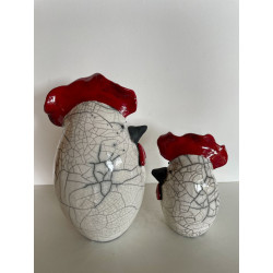 Poule rigolotte très contemporaine en céramique Raku