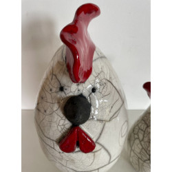 Poule rigolotte très contemporaine en céramique Raku