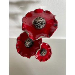 Soliflore and its Poppies Raku Ceramic