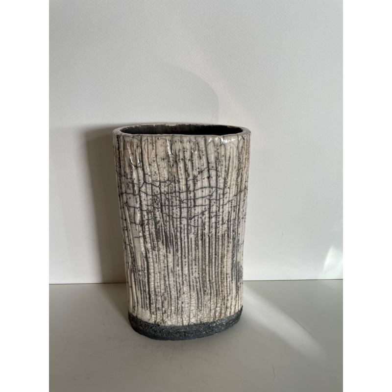 Vase décoratif céramique raku en pièce unique très design