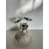 Esprit Zen pour cet ensemble  vase et fleurs en céramique Raku