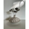 Esprit Zen pour cet ensemble  vase et fleurs en céramique Raku