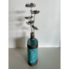 Vase "Bouteille" et ses fleurs Céramique Raku