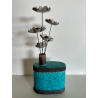 Vase "Bouteille" et ses fleurs Céramique Raku
