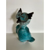 Turquoise Owl Raku Ceramic