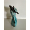Turquoise Owl Raku Ceramic