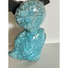 Turquoise Owl Raku Ceramic