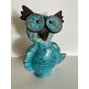Turquoise Owl Raku Ceramic