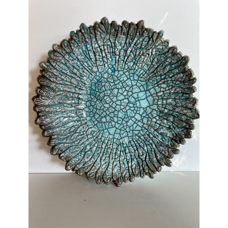 Grande coupe décorative en céramique Raku