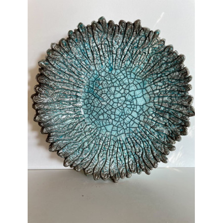 Grande coupe décorative en céramique Raku