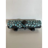 Boite artisanale très longue en céramique Raku Bleu-vert/Turquoise