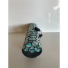 Boite artisanale très longue en céramique Raku Bleu-vert/Turquoise