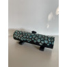 Boite artisanale très longue en céramique Raku Bleu-vert/Turquoise