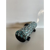 Boite artisanale très longue en céramique Raku Bleu-vert/Turquoise