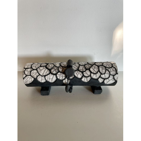 Unique piece, Raku ceramic box