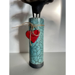 Soliflore and its Poppies Raku Ceramic