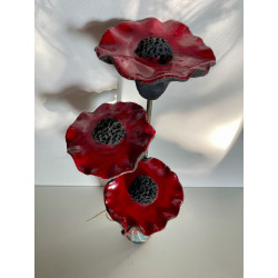 Soliflore and its Poppies Raku Ceramic