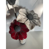 Original colourful flowers with vase in Raku ceramic sure to decorate
