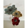 Ceramic Raku vase with 3 flowers