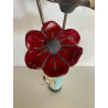 Ceramic Raku vase with 3 flowers