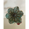 Ceramic Raku vase with 3 flowers