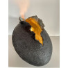 lampe d'ambiance très minérale en forme d'oeuf céramique raku