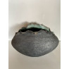 lampe d'ambiance très minérale en forme d'oeuf céramique raku