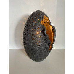 Lampe minérale Satiné Céramique Raku