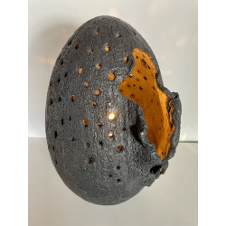 Lampe minérale Satiné Céramique Raku