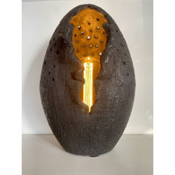 Lampe minérale Satiné Céramique Raku