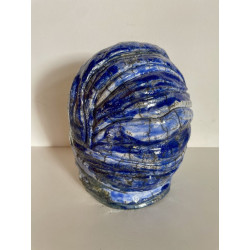 Oeuvre d'art Touareg en céramique Raku dans les bleus-argent