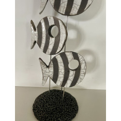 Poissons ou banc de poissons en céramique raku très décoratifs