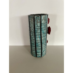 Vase raku "coquelicots" une déco très tendance, un bel objet décoratif