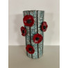 Vase raku "coquelicots" une déco très tendance, un bel objet décoratif