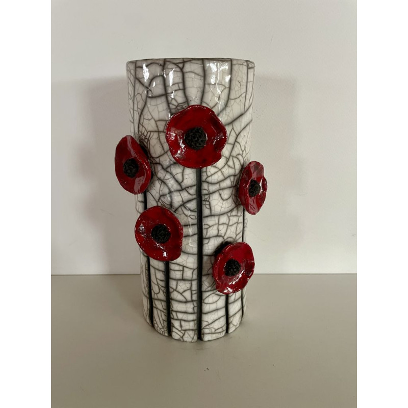 "Poppies" Raku ceramic vase "Poppies" Raku ceramic vase