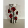 "Poppies" Raku ceramic vase