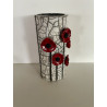 "Poppies" Raku ceramic vase